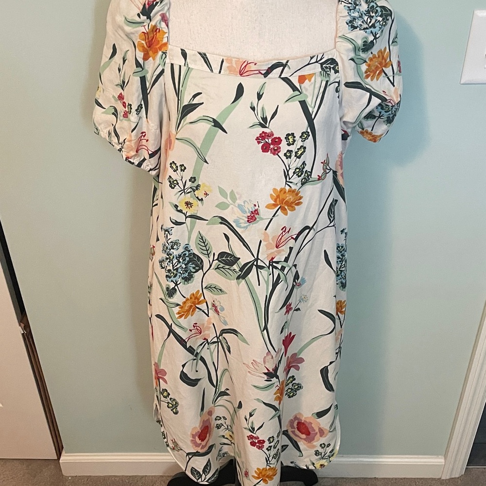 Loft Square-Neck Floral Dress sz 12P